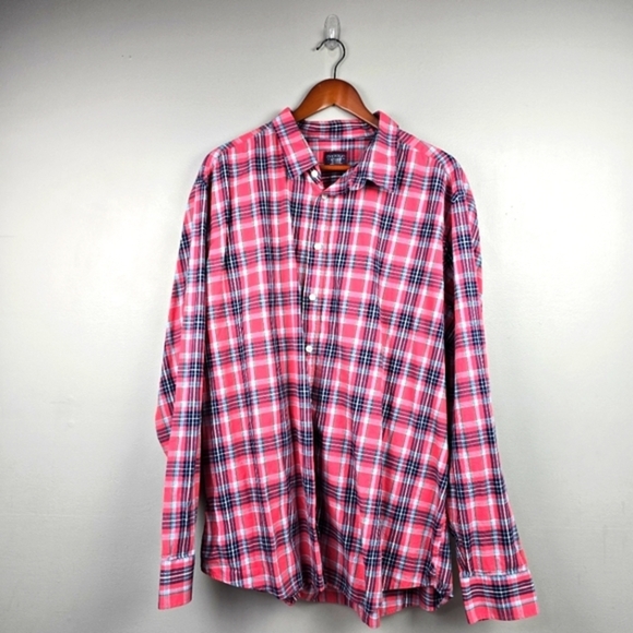 UNTUCKit Other - UNTUCKit Plaid Button-up Classic Shirt‎ Santa Barbra Tall Regular Red Men Sz 3XL